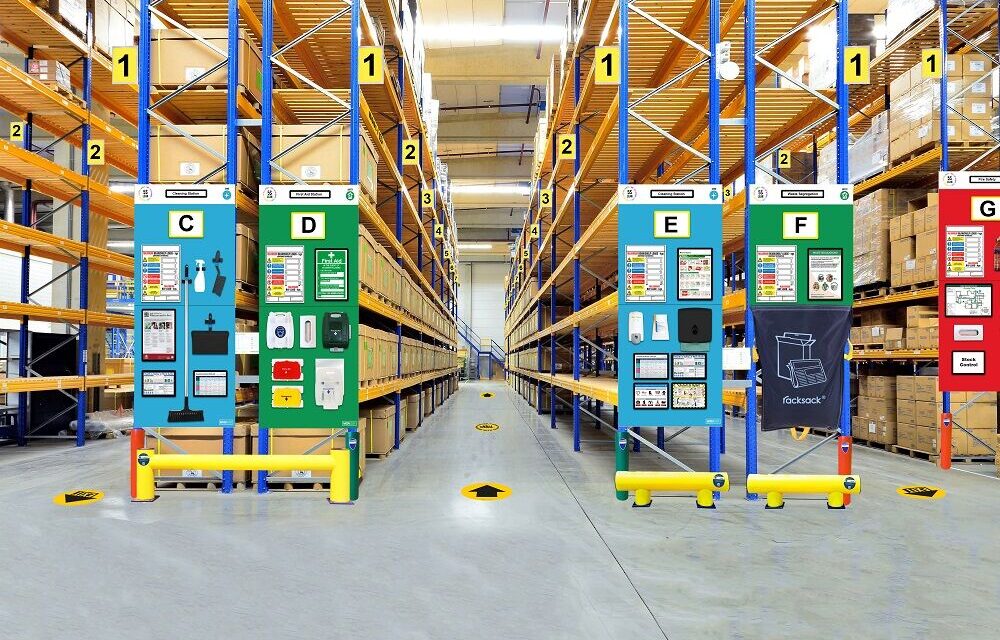 New Beaverswood shadow boards for end of aisle warehouse racking applications