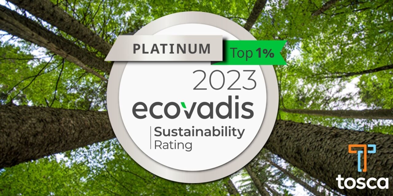 EcoVadis upgrades Tosca’s sustainability rating from Gold to Platinum